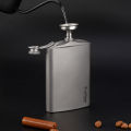 Tiartisan Titanium 260ml Alcohol Flask Outdoor Camping Ultralight Portable Whiskey Wine Bottle  With Funnel. 