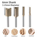 6mm Shank 3-25mm Diameter Router Bit Single Double Flute Straight Woodworking Grooving Trimming Milling Cutter Carbide Working.