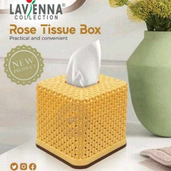 LAVINNA ROSE TISSUE ROLL BOX ( SQURE SHAPE )