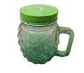 Juice glass/ Mason jar with straw - random coloUr. 