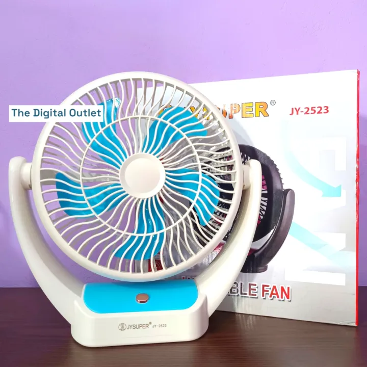 JYSUPER%20JY-2523%20AC/DC%20Rechargeable%203600mAh%20Lithium%20Battery%20Four%20Step%20Wind%20Modes%20Portable%20Desk%20Fan%20-%20Image%202
