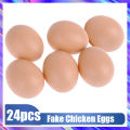 24-6pcs Fake Chicken Eggs Poultry Layer Coop Hatching Simulation Graffiti Eggs Dummy Egg Hen Poultry Chicken Prank Plastic Eggs. 