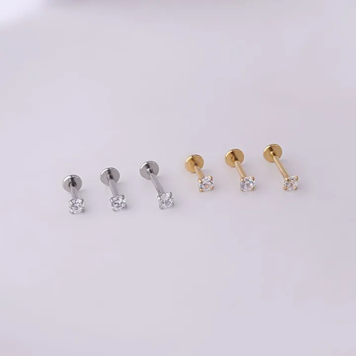 2pcs%20Stainless%20Steel%20Piercing%20Tragus%20Stud%20Earrings,%20Crystal%20Labret%20Small%20Ear%20Stud%20Helix%20Cartilage%20Earring%20for%20Women%20Body%20Jewelry%20-%20Image%204