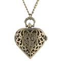 Stylish romantic heart-shaped diamond quartz women's necklace pocket watch souvenir for girls.