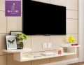 Customizable LED TV shelf wall mounted LCD display; media console floating TV shelf TV entertainment unit for TV launch, bed room, office (home decor). 