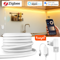 Zigbee 3.0 Silicone Neon LED Strip Light Tuya Smart App Control Dimmable Flexible Tape 24V Neon Sign Lamp for Room Kitchen Decor. 