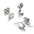 10pcs Stainless Steel Round Ear Studs for Earrings Base Jewelry Making DIY Dangle Hole Charm Pendants Components. 