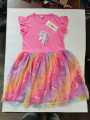 1-12 Years Baby Girls Overall unicon Print Dress Colorful Stripe Shirt Dress for Kids Girls..