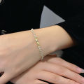 Luxury Roman Crystal Geometric Chain Bracelets for Women Trendy Goth Full Rhinestone Marquise Charm Tennis Bracelet Wed Jewelry.
