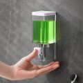 Non-punching Manual Press Soap Dispenser Wall Hanging Traceless Paste Disinfectant Bottle Bathroom Transparent Soap Dispenser. 
