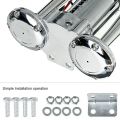 Super Loud 600DB Dual Trumpet Train Horns for Trucks 12V Stainless Steel Electric High Decibel Chrome Finished Car Speaker with.