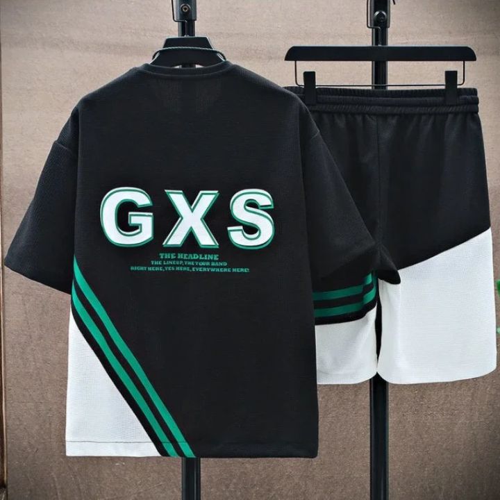 Summer%20T%20Shirts%20for%20Men%20Clothing%20Casual%20Gradient%20Men%20Set%20Tshirt%20Summer%20Running%20Men's%20Two-piece%20Oversize%20Gym%20Sport%20Short%20Pants%20-%20Image%205