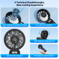 GOOJODOQ Portable Versatile Mini Fan Quiet and High-speed Airflow 100-level Stepless Speed 4000mAh Adjustment Folding Neck Fan. 
