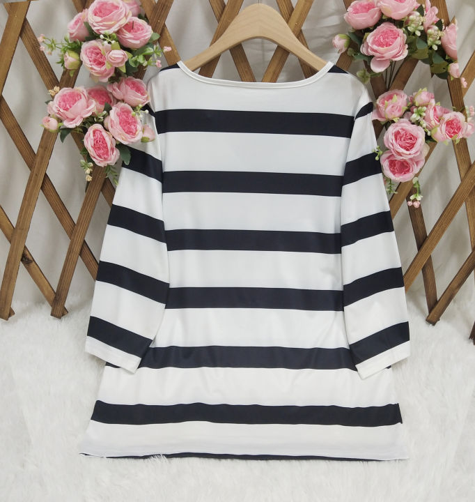 Ladies'%20striped%20and%20printed%20half-button%20placket%20large-size%20long-sleeved%20T-shirt,%20fashionable,%20elegant,%20casual,%20warm%20long-sleeved%20-%20Image%205