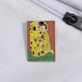 The Kiss Enamel Pins Gustav Klimt Abstract Oil Painting Works Brooches Lapel Badges Elegant Drawing Jewelry  For Art Friends. 