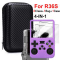 R36S/R35SPlus Game Console Storage Bag EVA Hard Portable Protective Case Accessories R36S Silicone Cover, Screen Protector Film.