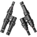1 Pair Solar Branch Connectors Y Connector Waterproof Solar Panel Connector Solar Wind Power Parts and Accessories for Parallel. 