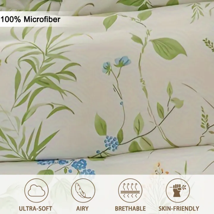 3pcs/set%20Leaf%20Floral%20Pattern%20Duvet%20Cover%20Set(1%20Duvet%20Cover%20&%202%20Pillowcase%EF%BC%89Soft%20And%20Skin-Friendly%20Duvet%20Cover%20Bedding%20Set%20For%20-%20Image%203