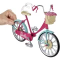 Barbie bicycle with basket of flowers. 