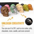 ice machine mold for whiskey - 10 cavity skull ice cube tray with funnel - Skull silicone mold for baking, chocolate. 