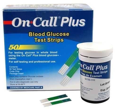 50 STRIPS PACK On Call Plus On Call EZ II Glucometer Code 690