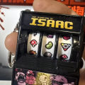 Game The Binding of Isaac Cosplay Key Chain Fashion Black Keychain Metal Keyring Backpack Decoration Party Prop.