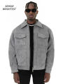 Autumn Jackets Oversize Casual Clothes High Street Pockets Laper Zipper Suede Thick Coat Mens Windbreaker Loose. 
