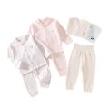 Autumn Baby High Waist Warm Pants Winter Fleece Lined Cotton Underwear Unisex Infant Sleepwear with Open Crotch Loungewear. 