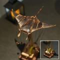 Handmade Wooden Motorized Manta Ray Figurine Precision Mechanical Transmission Ray Figurine Mechanical Artwork Ray Figurine. 