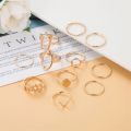 New Fashion Creative Geometric Leaf Wave Hollow Ring Set 11 Pcs for Women Men Simple Knuckle Ring Charm Wedding Party Jewelry. 