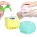 Silicone Bath Body Brush, Exfoliating Body Scrub Brush with Soap Dispenser, Ultra Soft Bath Sponge Shower Brush and Body Massager, Baby Shower Brush, Shampoo and Gel Dispenser. 