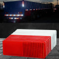 Truck Trailer Rectangle Plastic Reflector Reflective Tape Adhesive Auto Safety Night Warning Plate Stickers Car Accessories 8pcs. 