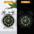 4 Inch Loud Alarm Clock With Nightlight for Heavy Sleepers, Metal Twin Bell Battery Operated Alarm Clock for Bedrooms Decoration. 