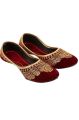 Women's Rajasthani Jutti Handmade Embroidered Slippers Golden Color for Women Rajasthani Footwear. 