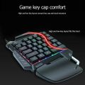 Mini One-Hand Mechanical Keyboard Gaming Keyboard 35 Keys Colorful Backlit Game Keyboard G92 Black. 