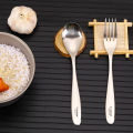 Tiartisan Titanium Ultra-light Durable Portable Sandblasting Fork Polished Spoon Cutlery Tableware Set for Camping Backpacking. 