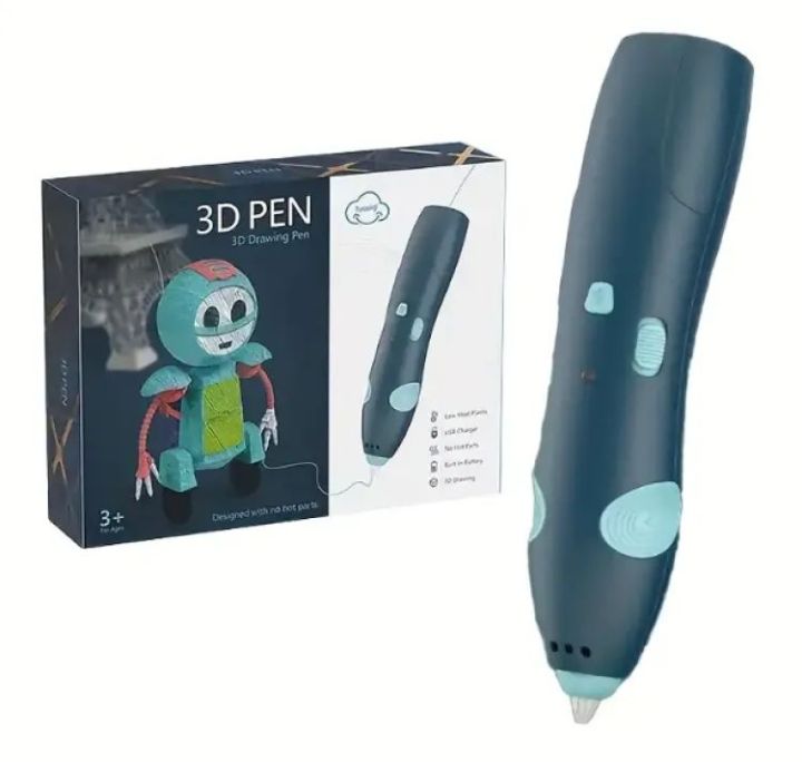 3D Pen Kids Drawing 3Doodler Pen For Realistic Printing, Educational Pen For Home Art Activity Set, STEM Toy for Boys & Girls Ages 6+