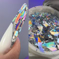 Irregular Aluminum Nail Glitter Sequin Aurora Sparkly Chunky Flakes Glitter Silver Gold Foil DIY Nail Decoration.