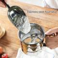 Handheld Flour Sieve Manual Stainless Steel Semi-automatic Creative Fine Mesh Flour Sifter Flour Sieve Baking Tool Ata Channi. 