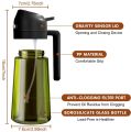 470ML/16oz Light-Blocking Dark Oil Sprayer for Cooking 2 in 1 Olive Oil Dispenser Bottle for Kitchen Dark Green Glass Oil Bottle. 