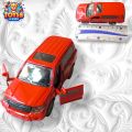 Premium Quality Red Die-Cast Metal Toy with Openable Doors, Pull-Back Action, and Sunroof – Highly Detailed Miniature Vehicle for Collectors and Kids. 