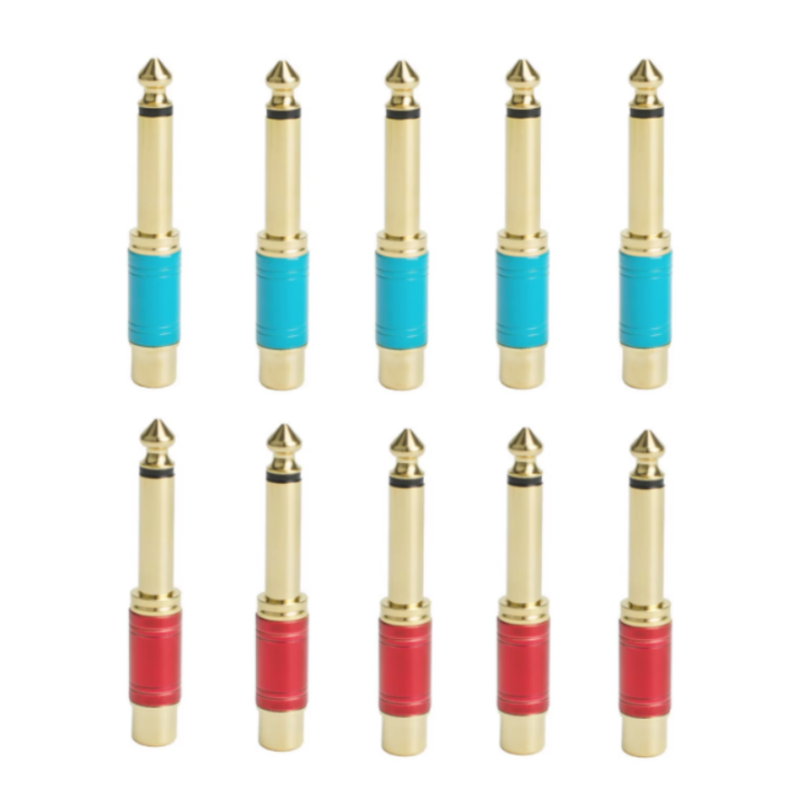 2/6/10Pcs RCA Jack Audio Connector 6.35mm Mono Male Plug to RCA Female Jack Speaker Adapter Converter Connector
