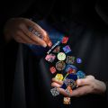 D&D dice set 8/40pcs, including 7/35pcs polyhedral dices and 1/5pcs creative velvet bags,for RPG Role-Playing Game.