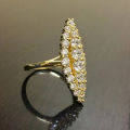 Huitan Trendy Women Wedding Rings Fashion Marquise Shaped Gold Color Rings Engagement Wedding Band Accessories Luxury Jewelry.