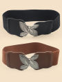 High Elastic Elastic Ladies Belt Bohemian Elastic Pu Belt Women's Elastic Tight Waist Belt Jeans Dress Elastic Wide Belt.