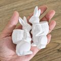 3D Easter Bunny Silicone Mold DIY Cute Animal Basket Rabbit Vase Ornaments Casting Molds Home Plaster Concrete Craft  Decor. 
