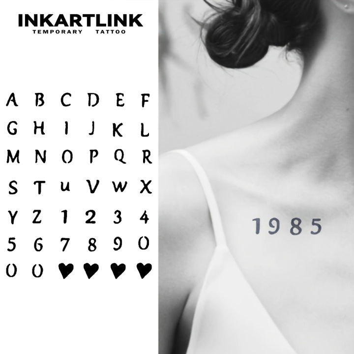 Letters and Numbers Temporary Tattoo,Lasts To 15 Days New Technology ...
