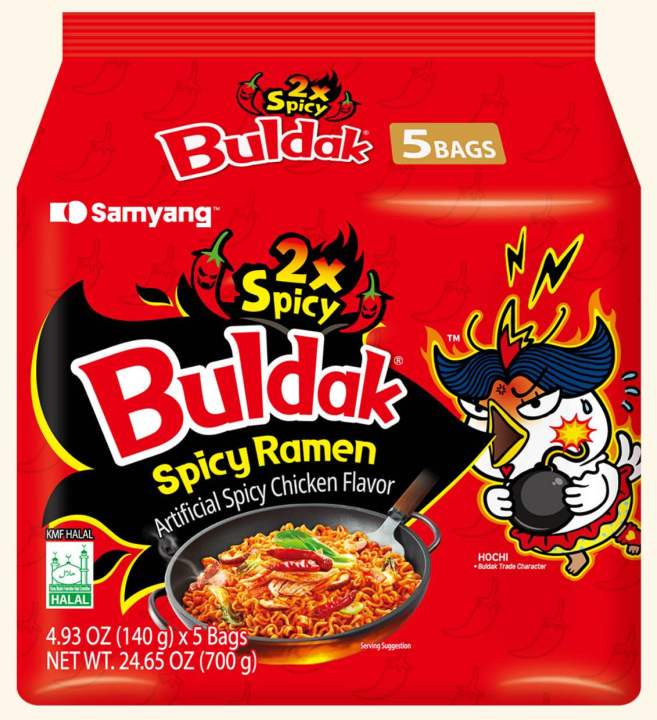 Samyang Buldak 2X Spicy Chicken Flavour Ramen (Family pack)