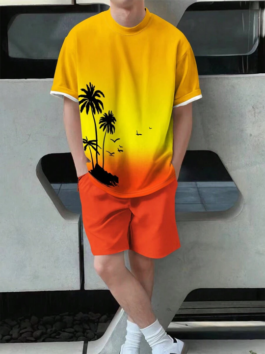 Hawaiian%20Beach%20Printed%20Summer%20Men's%20T-shirt%20Set%20Sportswear%20Men's%20Clothing%20Short%20Sleeve%20Shorts%20Set%20Men's%20T-shirt%20Set%20Lightweight%20-%20Image%204