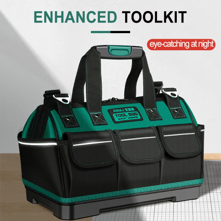 AIRAJ%202023%20New%20Electrician%20Tool%20Bag%20with%20Reflective%20Strip%20Oxford%20Cloth%20Wear-resistant%20Multi-Pocket%20Waterproof%20Storage%20Hand%20bag%20-%20Image%203